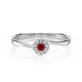 Bague entourage rubis et diamant Pour la Vie - 6