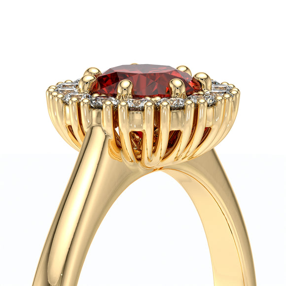 Bague entourage rubis et diamant Pour la Vie - 7