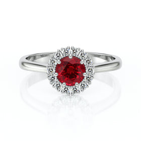 Bague entourage rubis et diamant Pour la Vie - 7