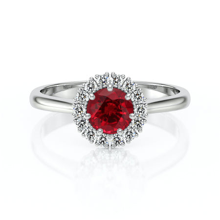 Bague entourage rubis et diamant Pour la Vie - 7