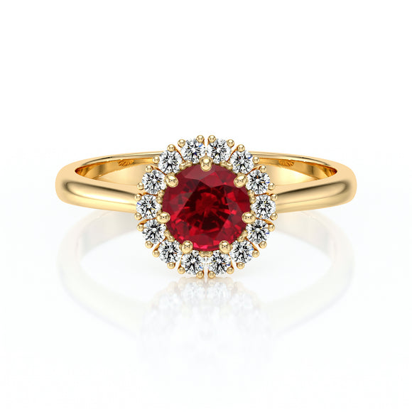 Bague entourage rubis et diamant Pour la Vie - 7