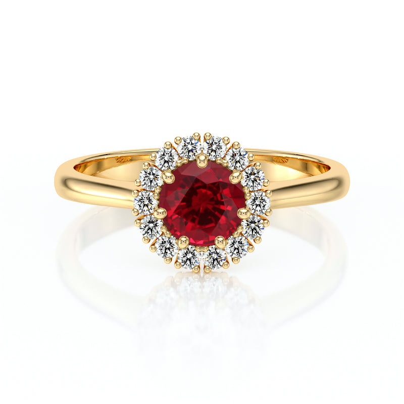 Bague entourage rubis et diamant Pour la Vie - 7