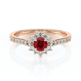 Bague entourage rubis et diamant Pour la Vie - 8