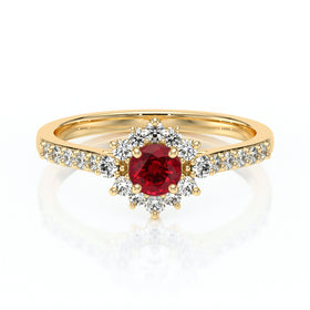 Bague entourage rubis et diamant Pour la Vie - 8