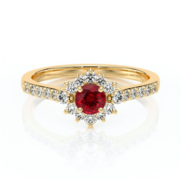Bague entourage rubis et diamant Pour la Vie - 8
