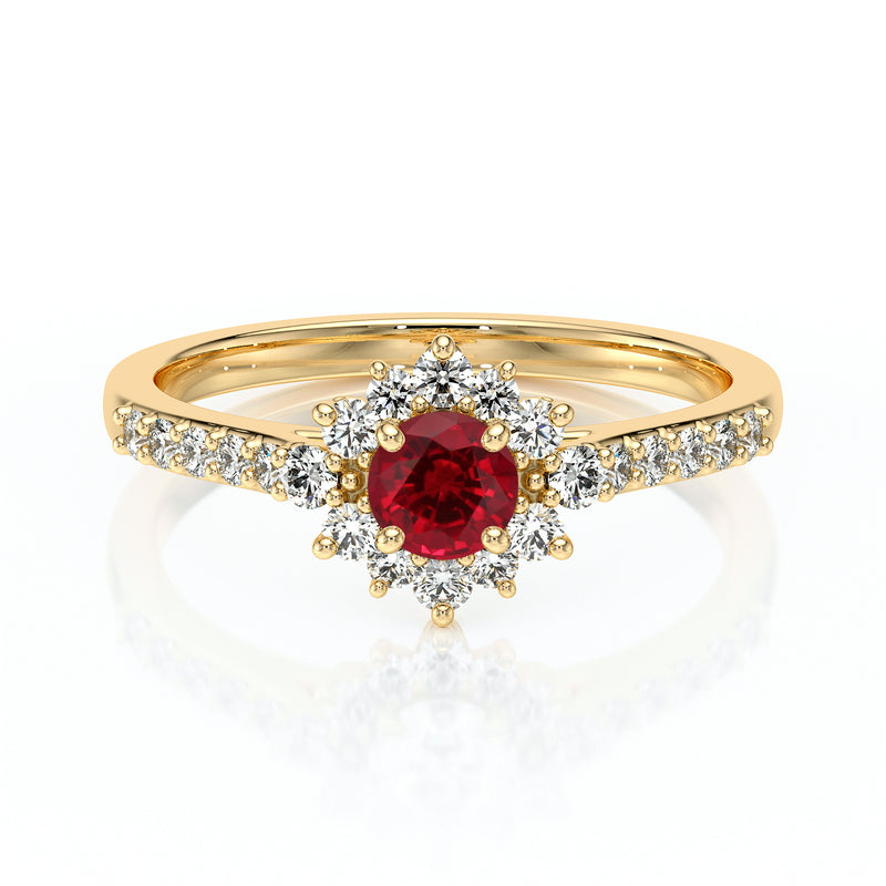 Bague entourage rubis et diamant Pour la Vie - 8