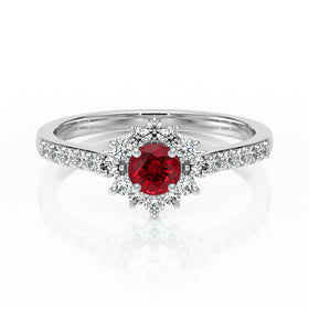 Bague entourage rubis et diamant Pour la Vie - 8