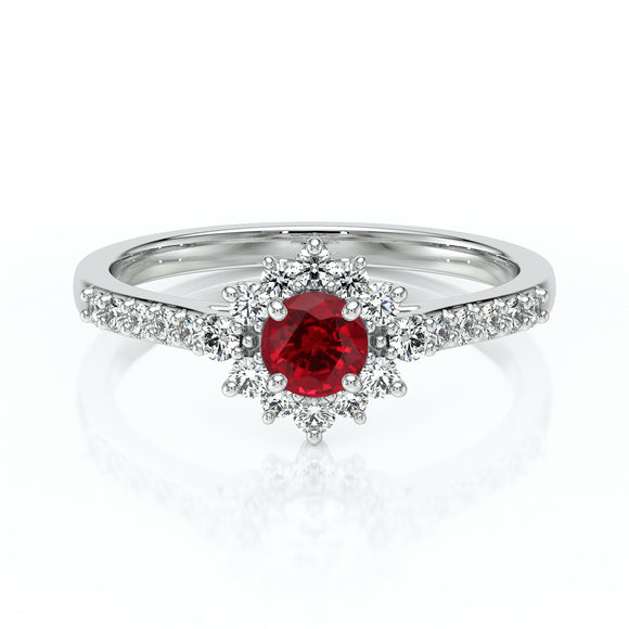 Bague entourage rubis et diamant Pour la Vie - 8