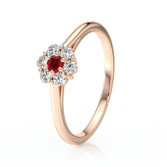 Bague entourage rubis diamant Pour la Vie - 9