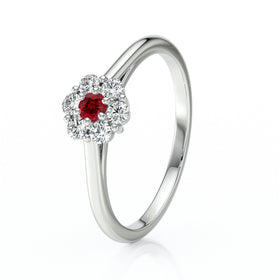 Bague entourage rubis diamant Pour la Vie - 9