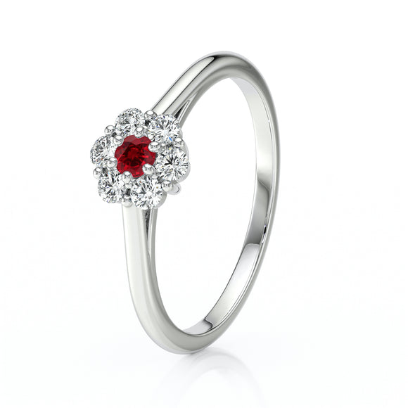 Bague entourage rubis diamant Pour la Vie - 9