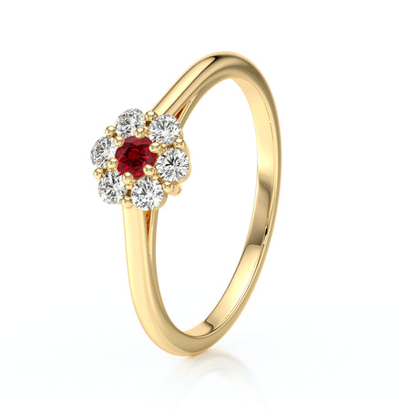 Bague entourage rubis diamant Pour la Vie - 9