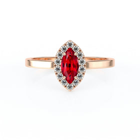 Bague entourage rubis diamant Promets Moi - 10