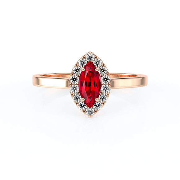 Bague entourage rubis diamant Promets Moi - 10