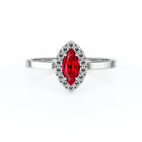 Bague entourage rubis diamant Promets Moi - 10
