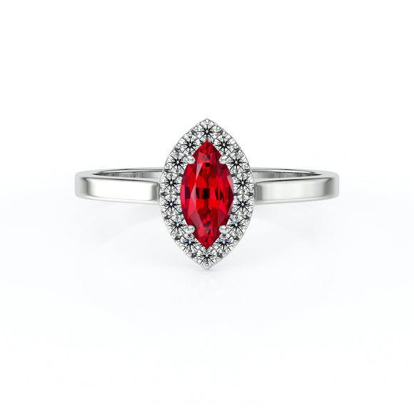 Bague entourage rubis diamant Promets Moi - 10
