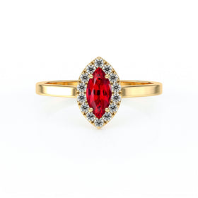 Bague entourage rubis diamant Promets Moi - 10