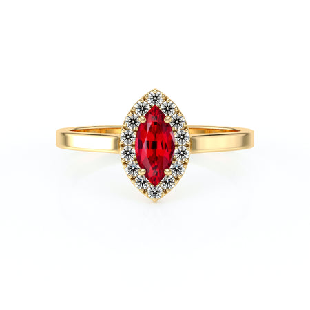 Bague entourage rubis diamant Promets Moi - 10