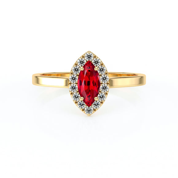 Bague entourage rubis diamant Promets Moi - 10