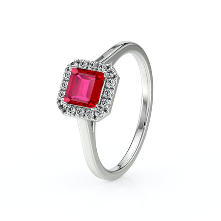 Bague entourage rubis diamant Promets Moi - 11