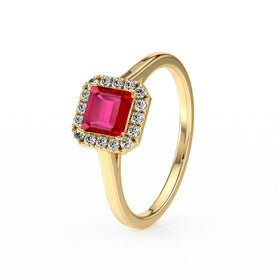 Bague entourage rubis diamant Promets Moi - 11