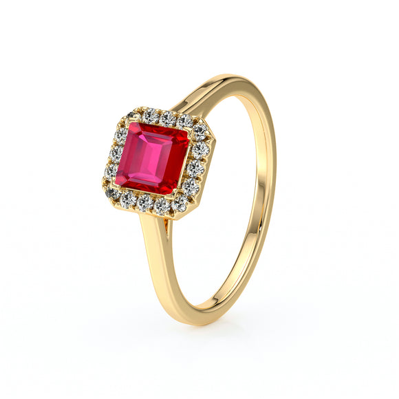 Bague entourage rubis diamant Promets Moi - 11
