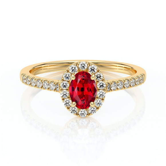 Bague entourage rubis et diamant Promets Moi - 3