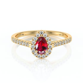 Bague entourage rubis et diamant Promets Moi - 4