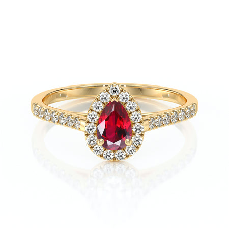 Bague entourage rubis et diamant Promets Moi - 4