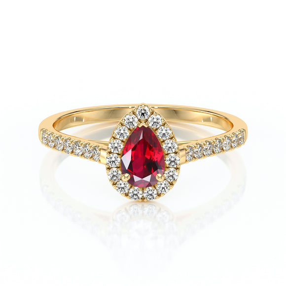 Bague entourage rubis et diamant Promets Moi - 4