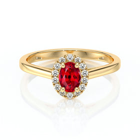 Bague entourage rubis et diamant Promets Moi - 5