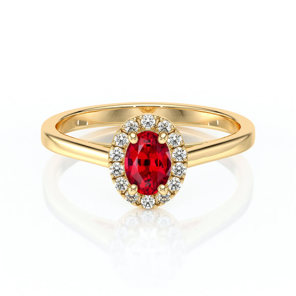 Bague entourage rubis et diamant Promets Moi - 5