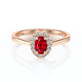 Bague entourage rubis et diamant Promets Moi - 5