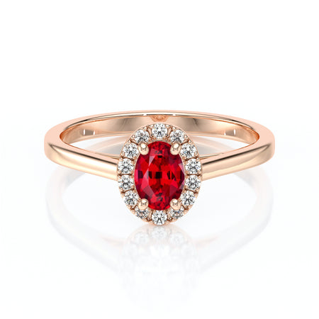 Bague entourage rubis et diamant Promets Moi - 5