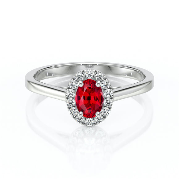 Bague entourage rubis et diamant Promets Moi - 5