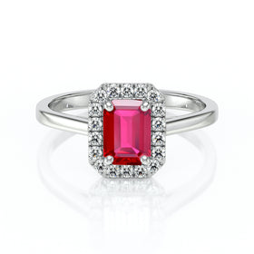 Bague entourage rubis et diamant Promets Moi - 6