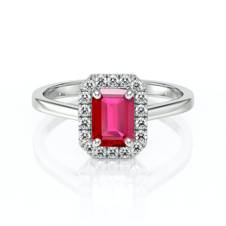 Bague entourage rubis et diamant Promets Moi - 6