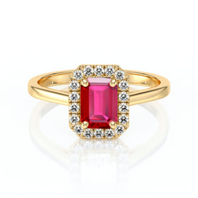 Bague entourage rubis et diamant Promets Moi - 6