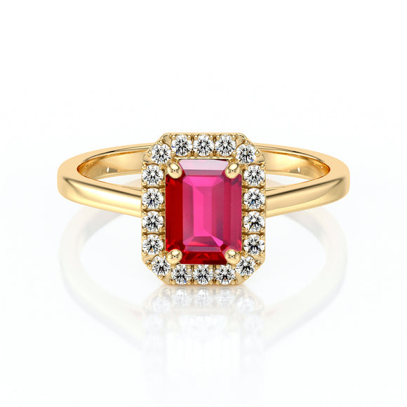 Bague entourage rubis et diamant Promets Moi - 6