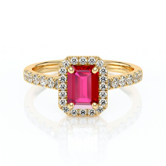 Bague entourage rubis et diamant Promets Moi - 8