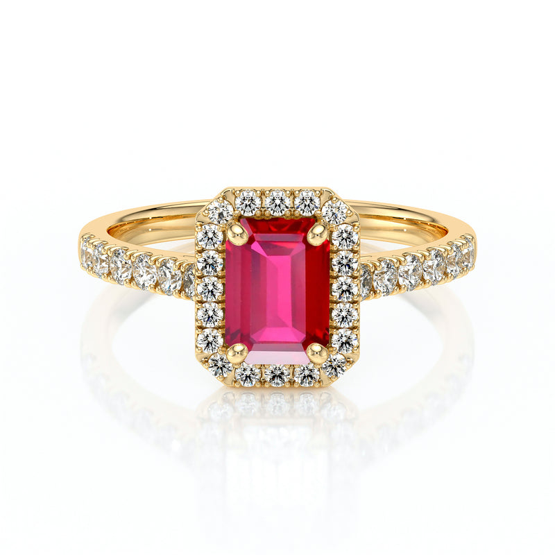 Bague entourage rubis et diamant Promets Moi - 8