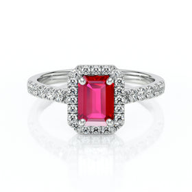 Bague entourage rubis et diamant Promets Moi - 8