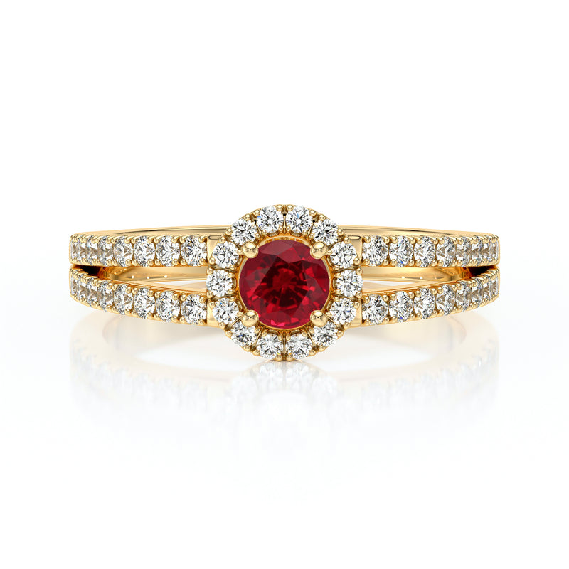 Bague entourage rubis et diamant Promets Moi - 9