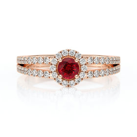 Bague entourage rubis et diamant Promets Moi - 9