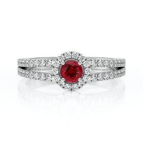 Bague entourage rubis et diamant Promets Moi - 9