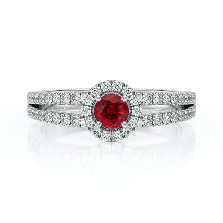 Bague entourage rubis et diamant Promets Moi - 9
