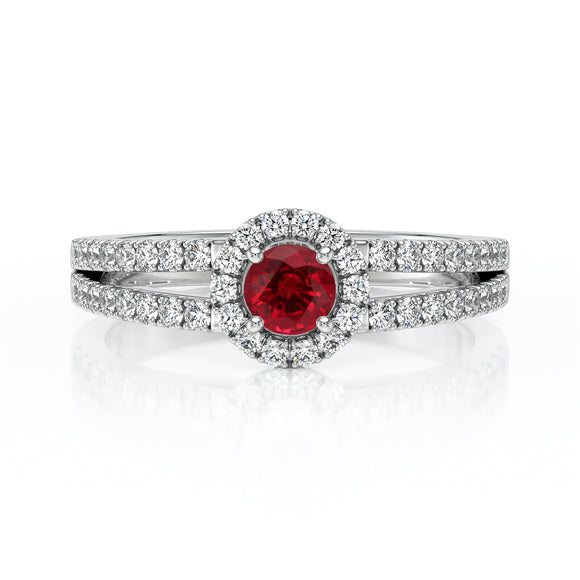 Bague entourage rubis et diamant Promets Moi - 9