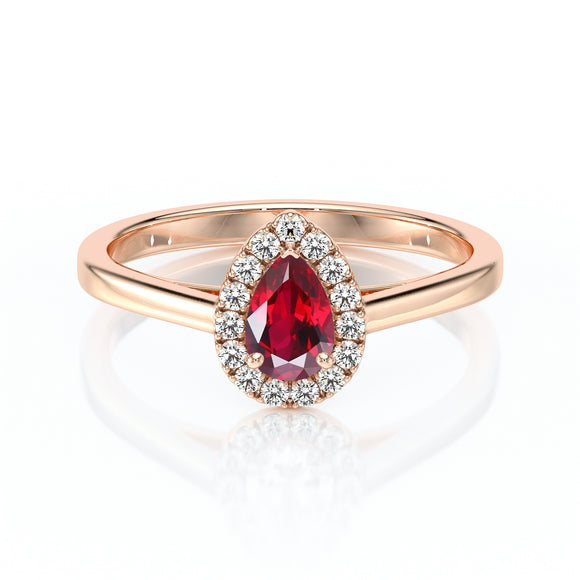 Bague entourage rubis et diamant Promets Moi - 7