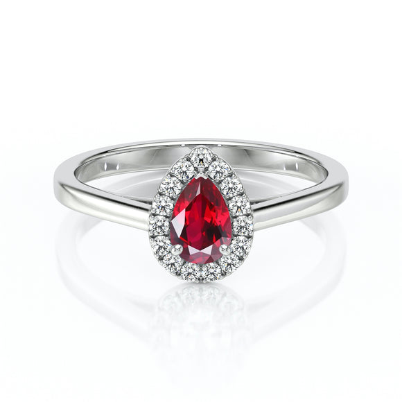 Bague entourage rubis et diamant Promets Moi - 7