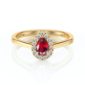 Bague entourage rubis et diamant Promets Moi - 7